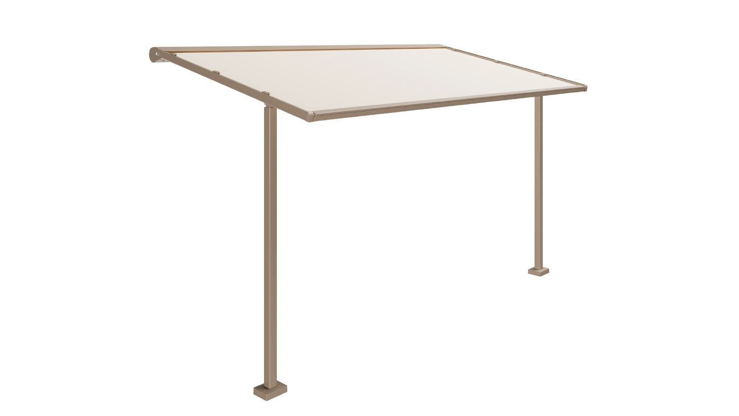 Konstrukcja markizy dachowej Portofino na aluminiowych podporach